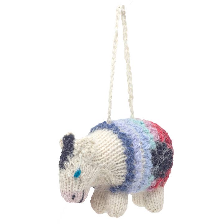 Lucuma Designs - Wholesale Ornament - Cow - Alpaca Knitted Ornament - Farm Animal Christmas Decor