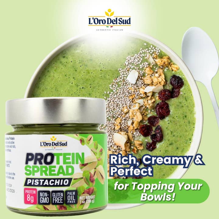 Wholesale Italian Food - Wholesale Nut Butter - LOro Del Sud, Pistachio Protein Butter Spread, 7oz (200g)4