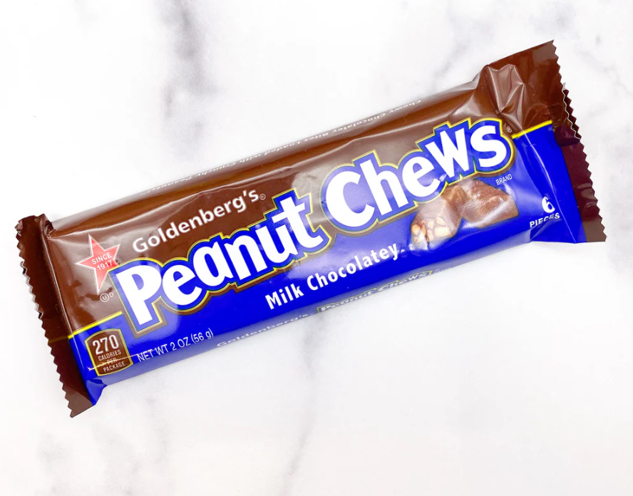 Snacky Candy - Vente Barre chocolatée - Goldenberg's Peanut Chew Chocolat au Lait 2 oz 24 unités1
