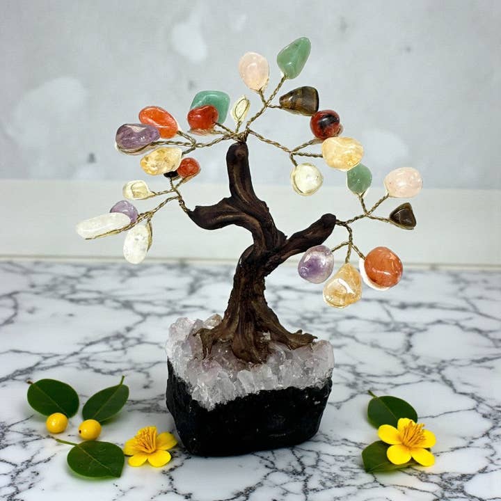 Earths Elements Wholesale - Vente Pierre et cristal de spiritualité - Arbre à monnaie Feng Shui - Pierre mixte