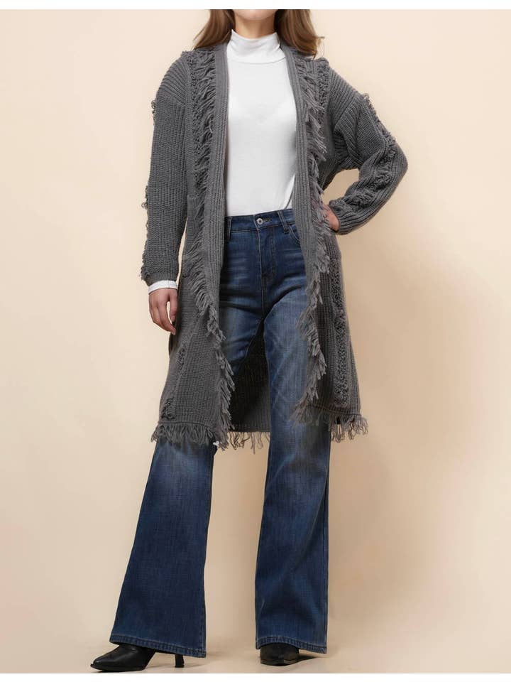 Sweetkama – wholesale Cardigan – Women’s – Ladies Solid Color Tassels Open Front Cardigan SKT4108812