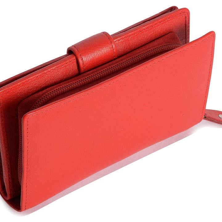 SADDLER - Wholesale Portemonnee - Dames - Middelgrote Leren Portemonnee "Holly" – Handgemaakt door Saddler | RFID Beschermd & in Cadeaudoos35