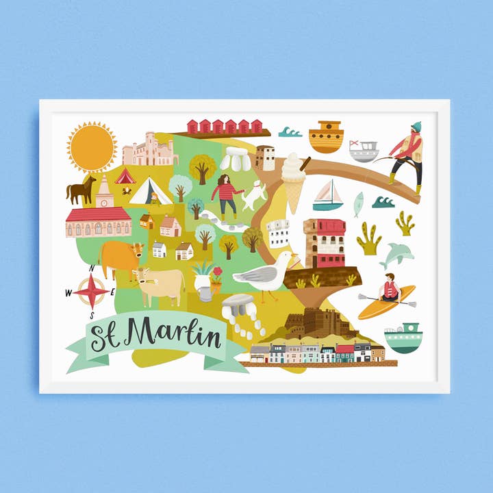 St Martin Parish Map Print for wholesale by Lauren Radley