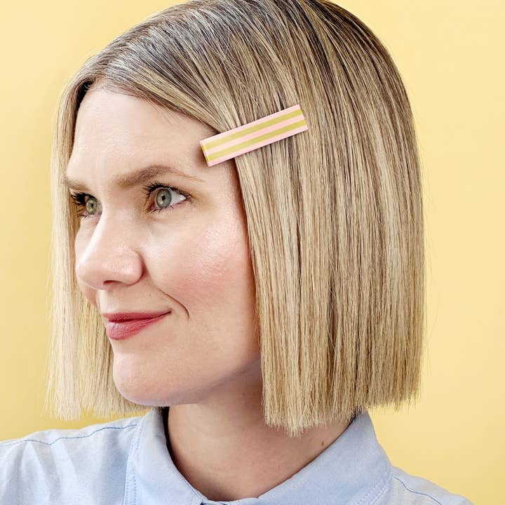 Combinist Goods - Wholesale Hair Clip - Women's - Striped Hair Clip | Large9