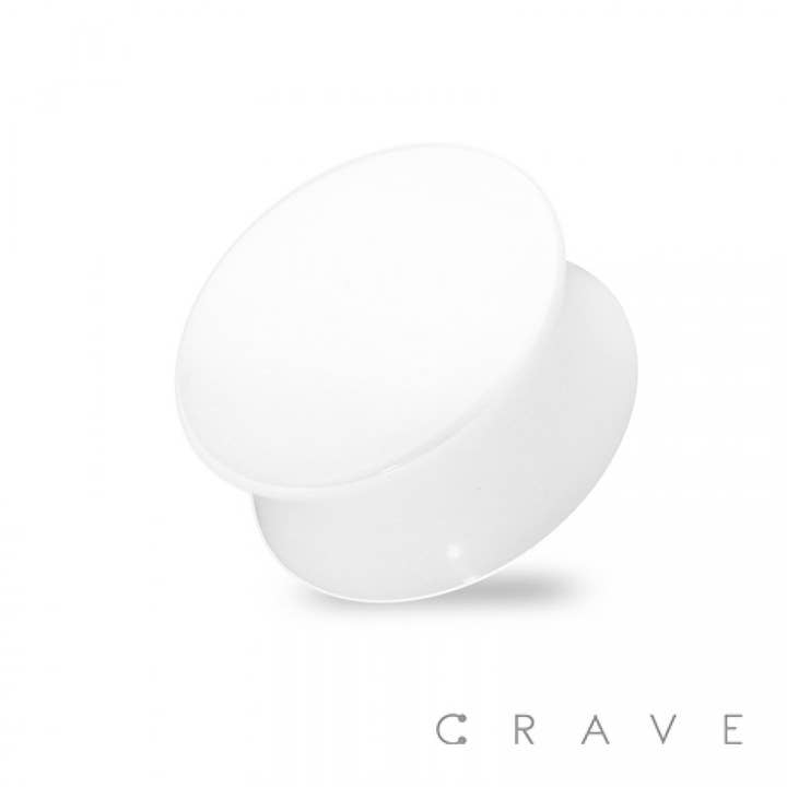 CRAVE BODY JEWELRY - Wholesale Jewelry Set - SOLID ACRYLIC WHITE SADDLE PLUG
