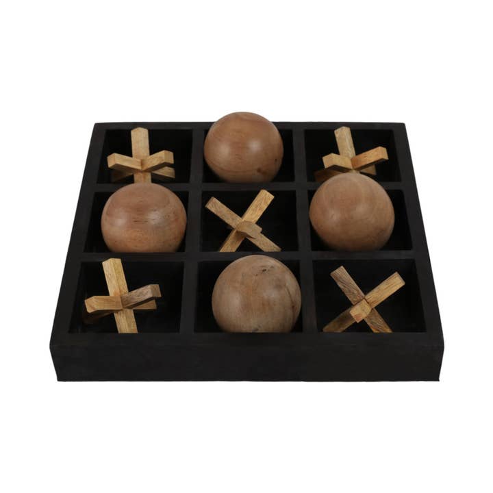 Sagebrook Home - Wholesale Board Game - Black 10x10 in. Wooden Tic Tac Toe Board Game