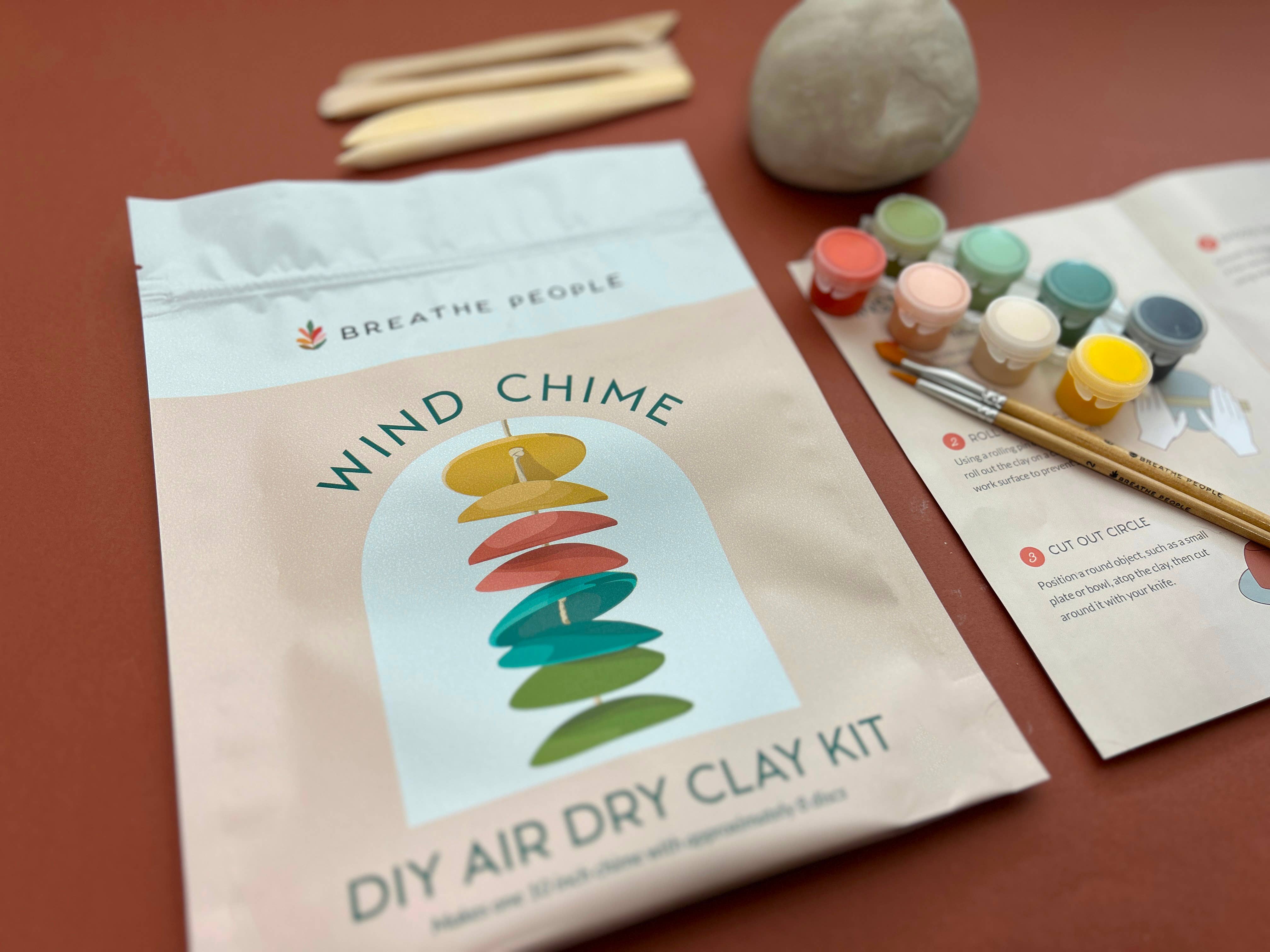 Breathe People - Wholesale DIY Craft Kit - DIY Air Dry Clay Kit- Make Your Own Wind Chimes8