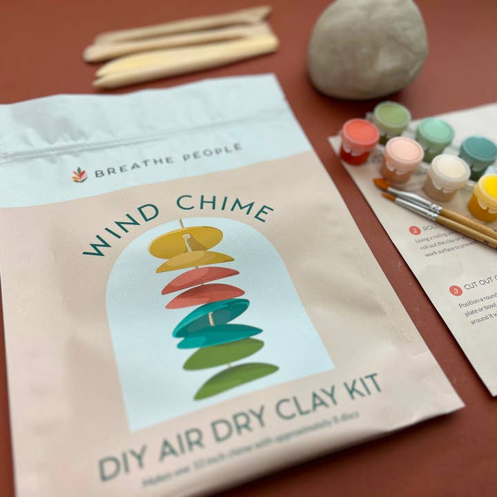 Breathe People - Wholesale DIY Craft Kit - DIY Air Dry Clay Kit- Make Your Own Wind Chimes8