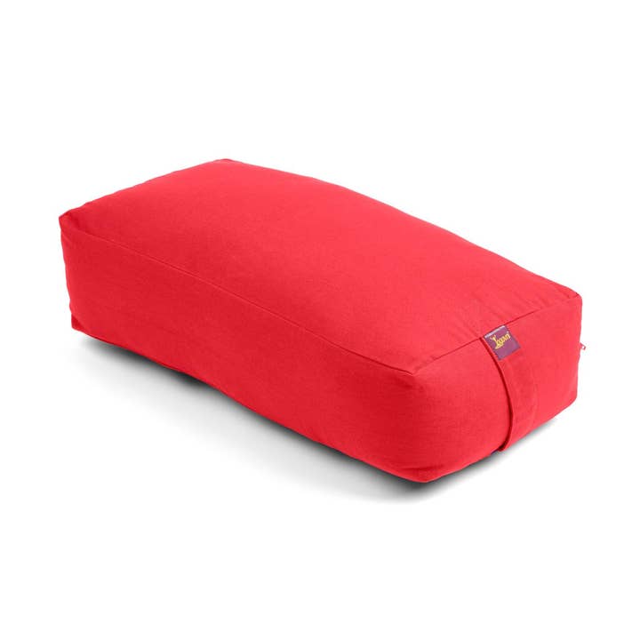 Yoga Bolster - LG Rectangular Cotton Filled Red for wholesale by Yogavni Yoga Products