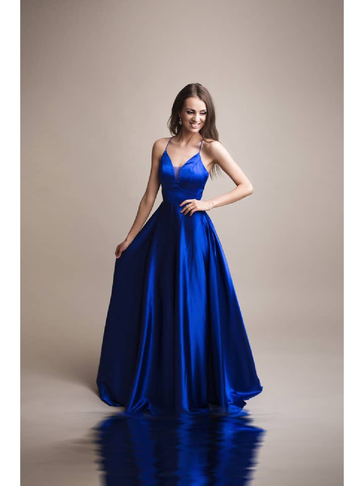 Eva & Lola - Epsilonn - Wholesale Gown - Women's - Long satin dress - HM218821
