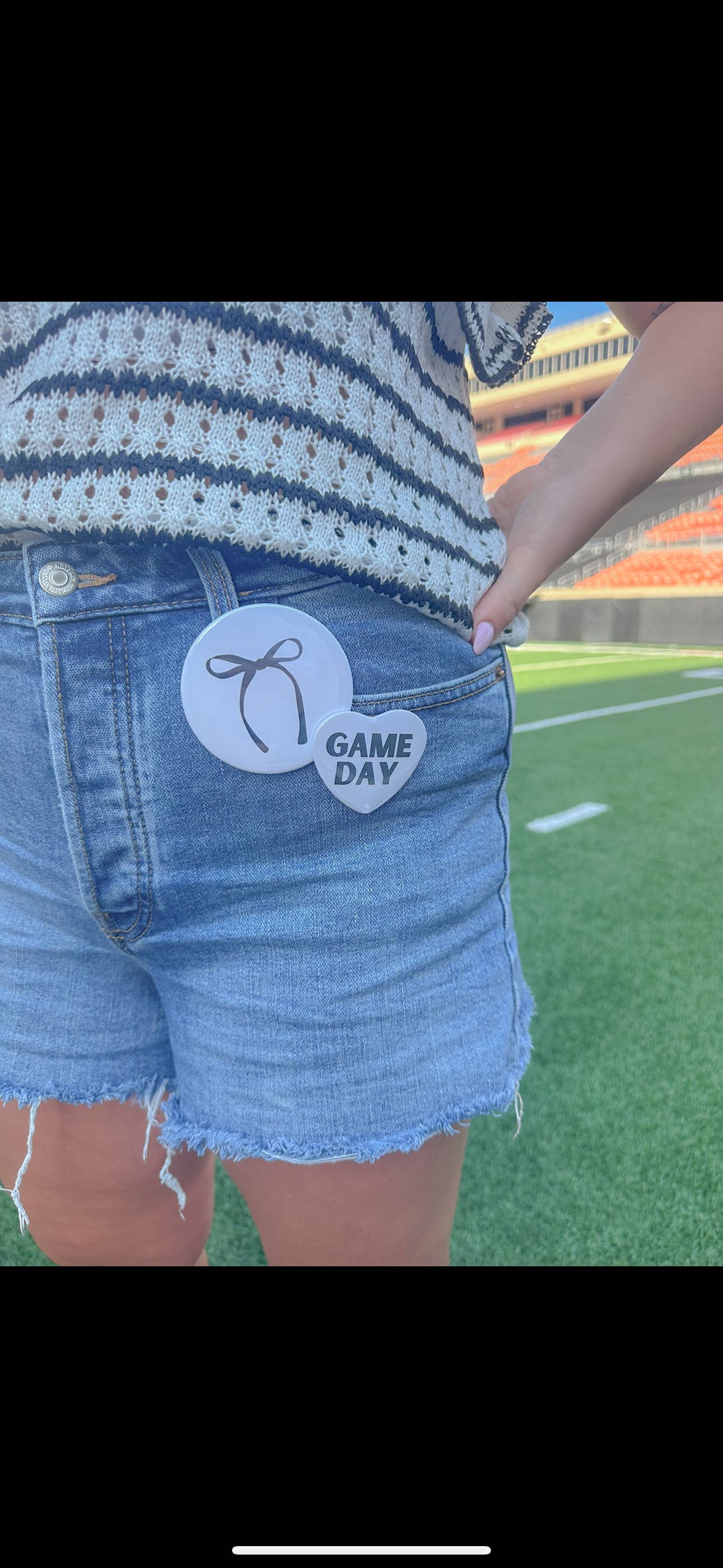 Stilly Button Co - Wholesale Lapel Pin/Button - Heart shape gameday buttons! CUSTOM! Oklahoma State football3