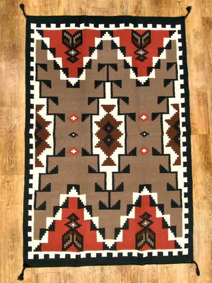 Handelspostenteppich aus handgewebter Wolle, 10,2 x 15,2 cm, #619 für den Großhandel von El Paso Saddleblanket
