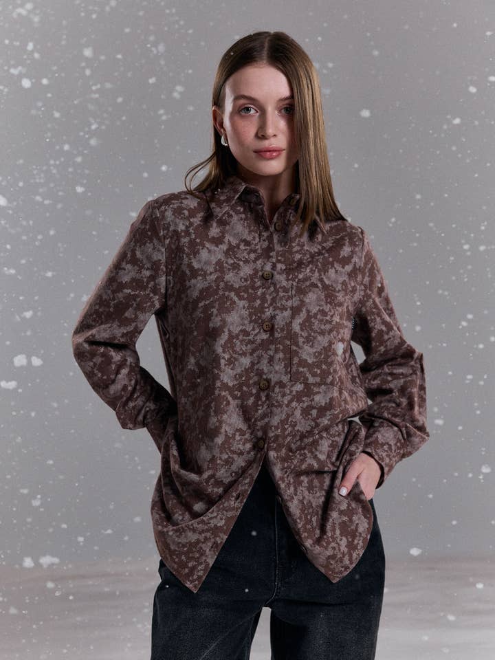 Camisa castanha lisa por atacado de Azuri Fashion Group