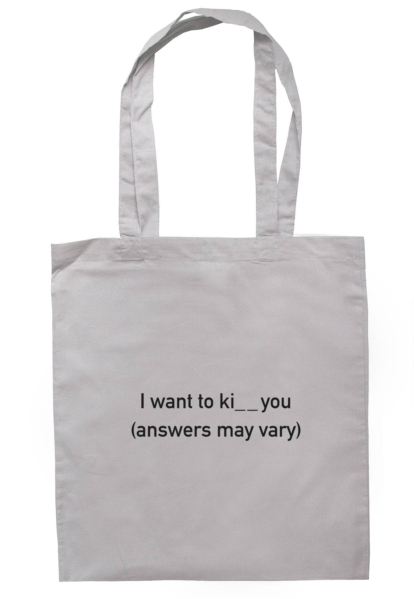 Illustrated Identity – wholesale Tote bag – Unisex – I Want To Ki__ You (Answers May Vary) Tote Bag S10542