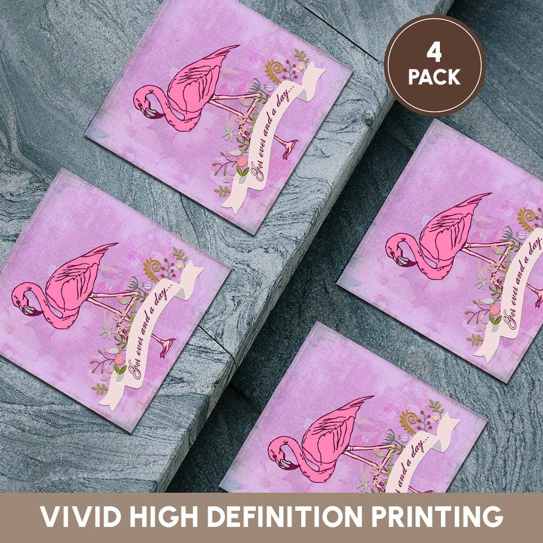 3dRose - Wholesale Coasters - 3dRose, Flamingo Valentines Day Illustration, Coaster5