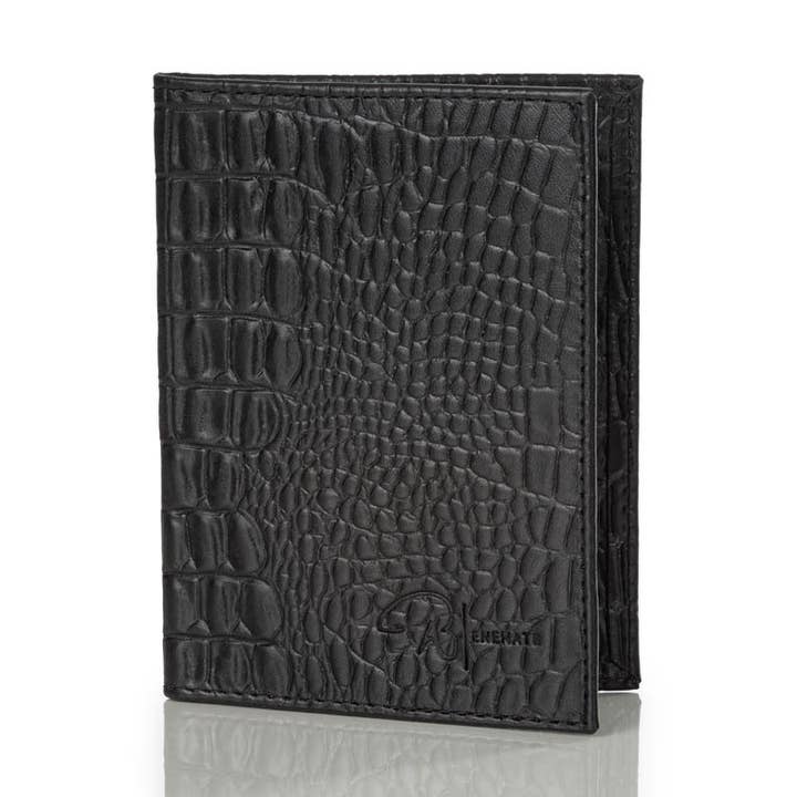 Benenate - Wholesale Passport Case - Unisex - Black Crocodile 10:10 Passport Wallet