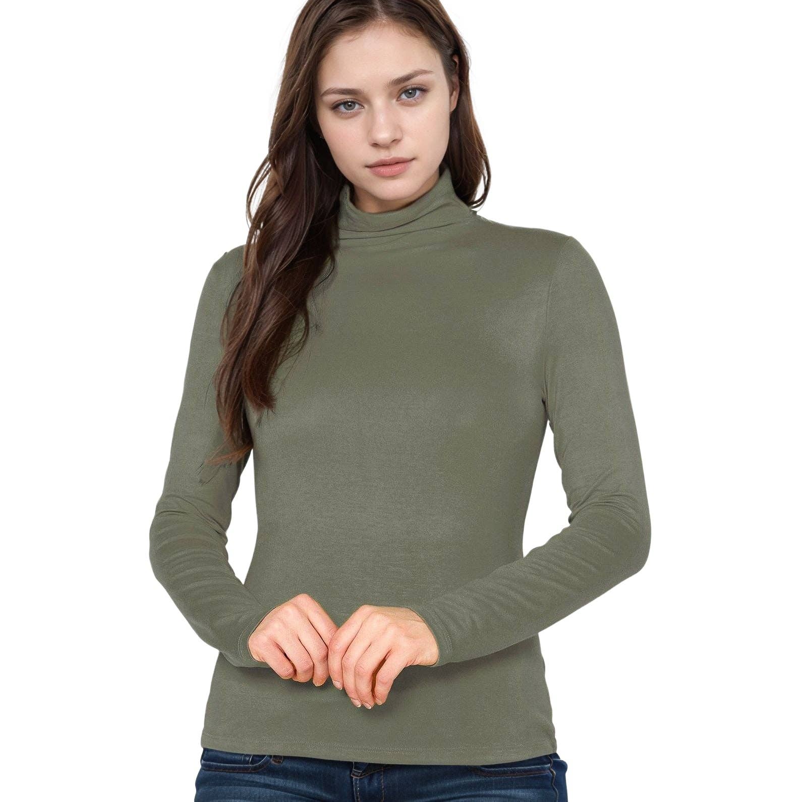 Robin K – wholesale Knit top – Women's – Bellatrix Women's Long Sleeve Turtle Neck Fitted Top22