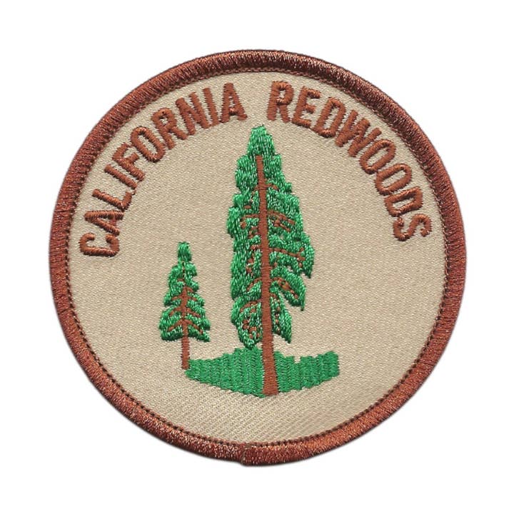 CALIFORNIA REDWOODS souvenir embroidered patch - CA-08-17/2.5 for wholesale by Happy Wood Products