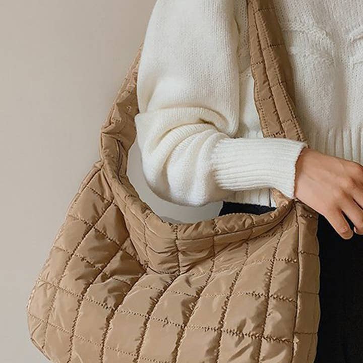 Lovesoft - Wholesale Shoulder Bag - Women's - Quilted Zipper Large Shoulder Bag