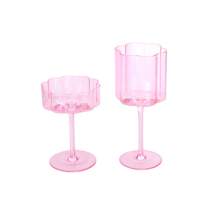 TUTU Home - Wholesale Cocktail/liquor glass - "Flower" Crystal Cocktail Glass – Pink 230ml1