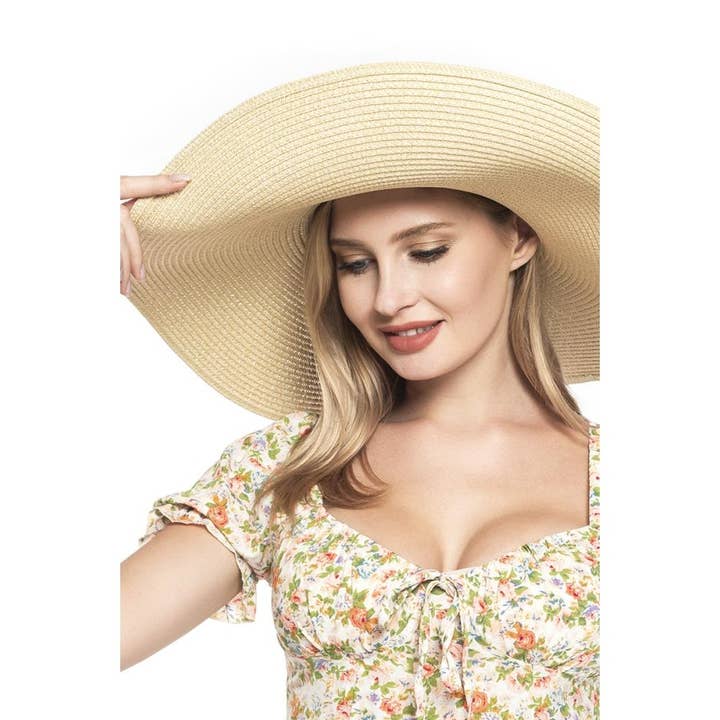 Paperdoll - Wholesale Straw Hat - Women's - STRAW FLOPPY SUN HAT