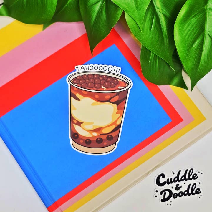 Cuddle & Doodle – wholesale Sticker – Taho Filipino Breakfast Dessert Vinyl Sticker, Kawaii Art0