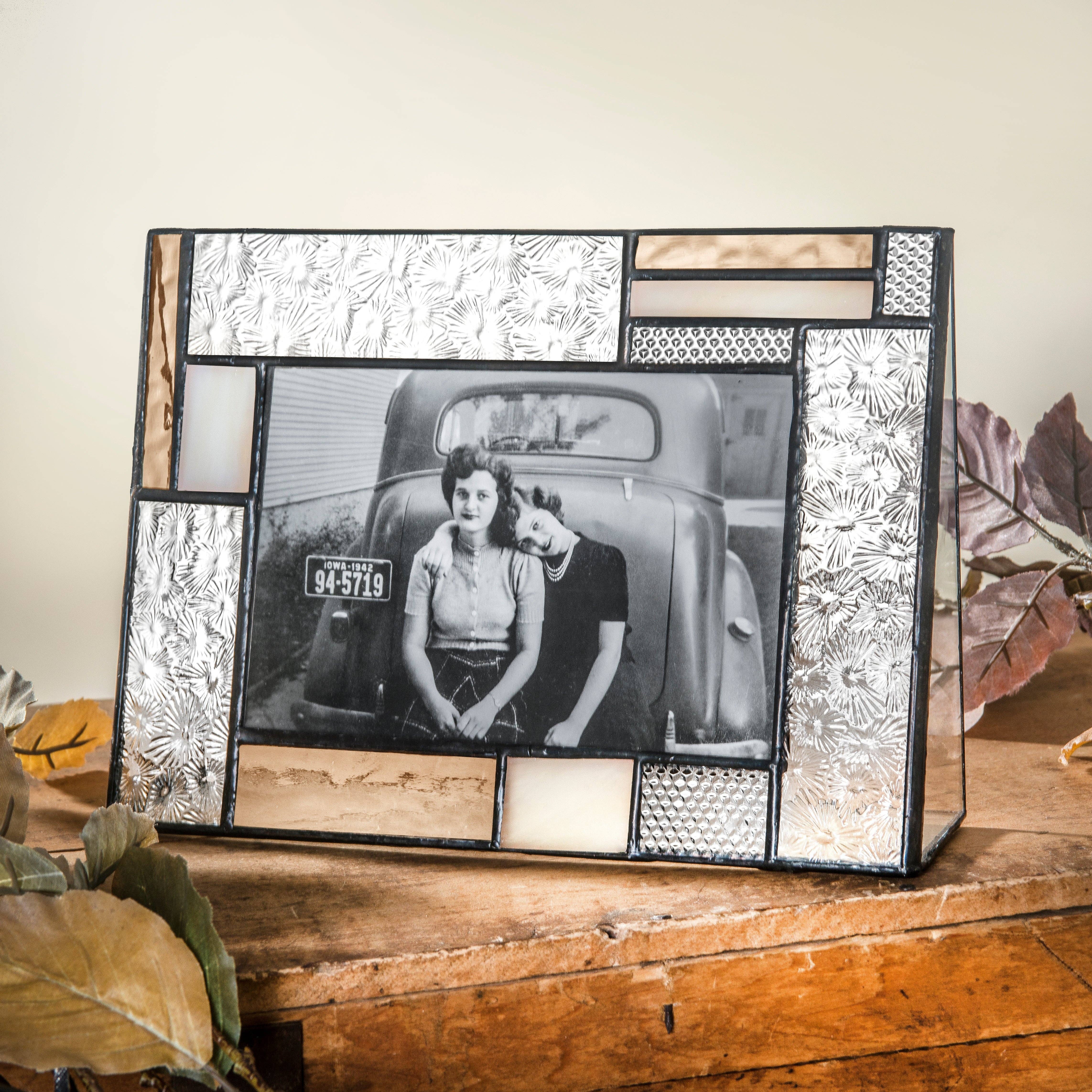 J Devlin Glass Art & Bert Anderson Collection - Wholesale Picture Frame - Pic 453 Peach, Ivory and Clear Vintage Glass Frame Series0