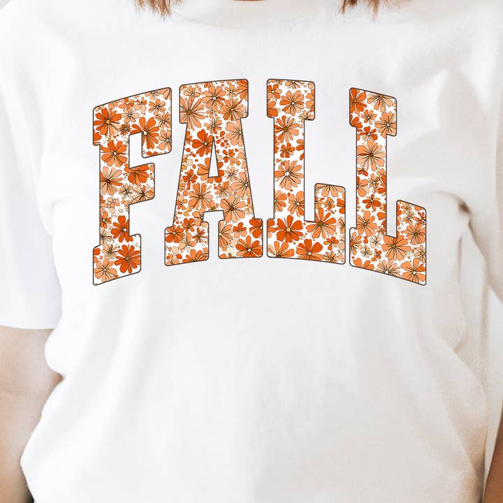 Grafisk T-shirt med höstblommor för wholesale av Select Apparel