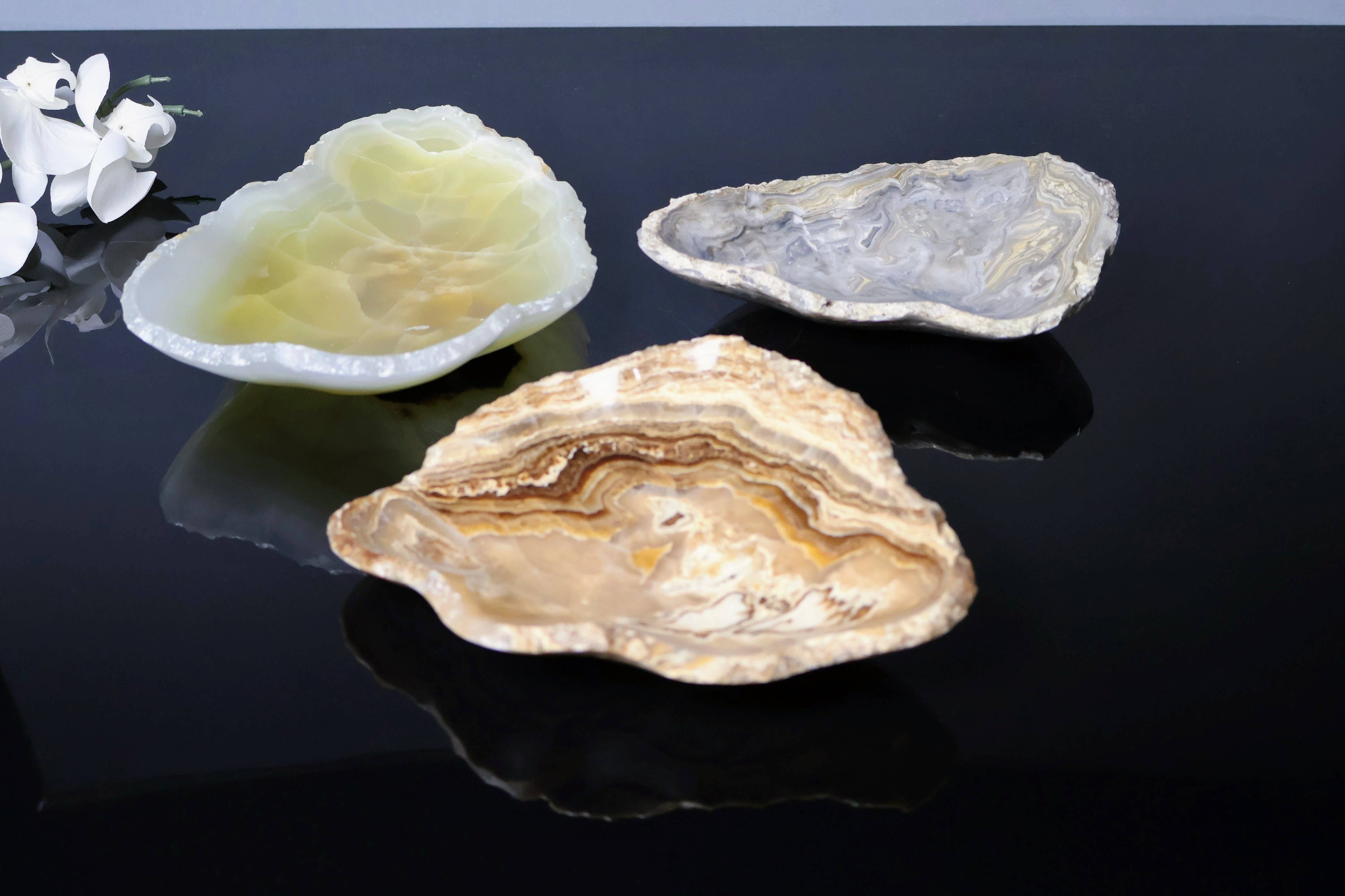 OnyxBowl - Wholesale Jewelry Dish - Onyx Tray 3 Pack Mix, Decorative Stone Jewelry Dishes1