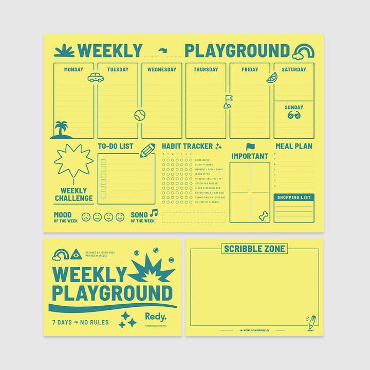 Wekelijkse Speeltuinplanner – Limoengeel voor wholesale door Redy.