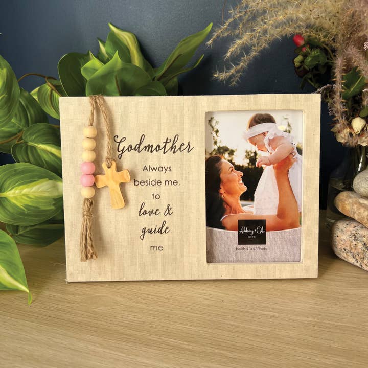 Abbey & CA Gift - Wholesale Picture Frame - Godparent Fabric Frame