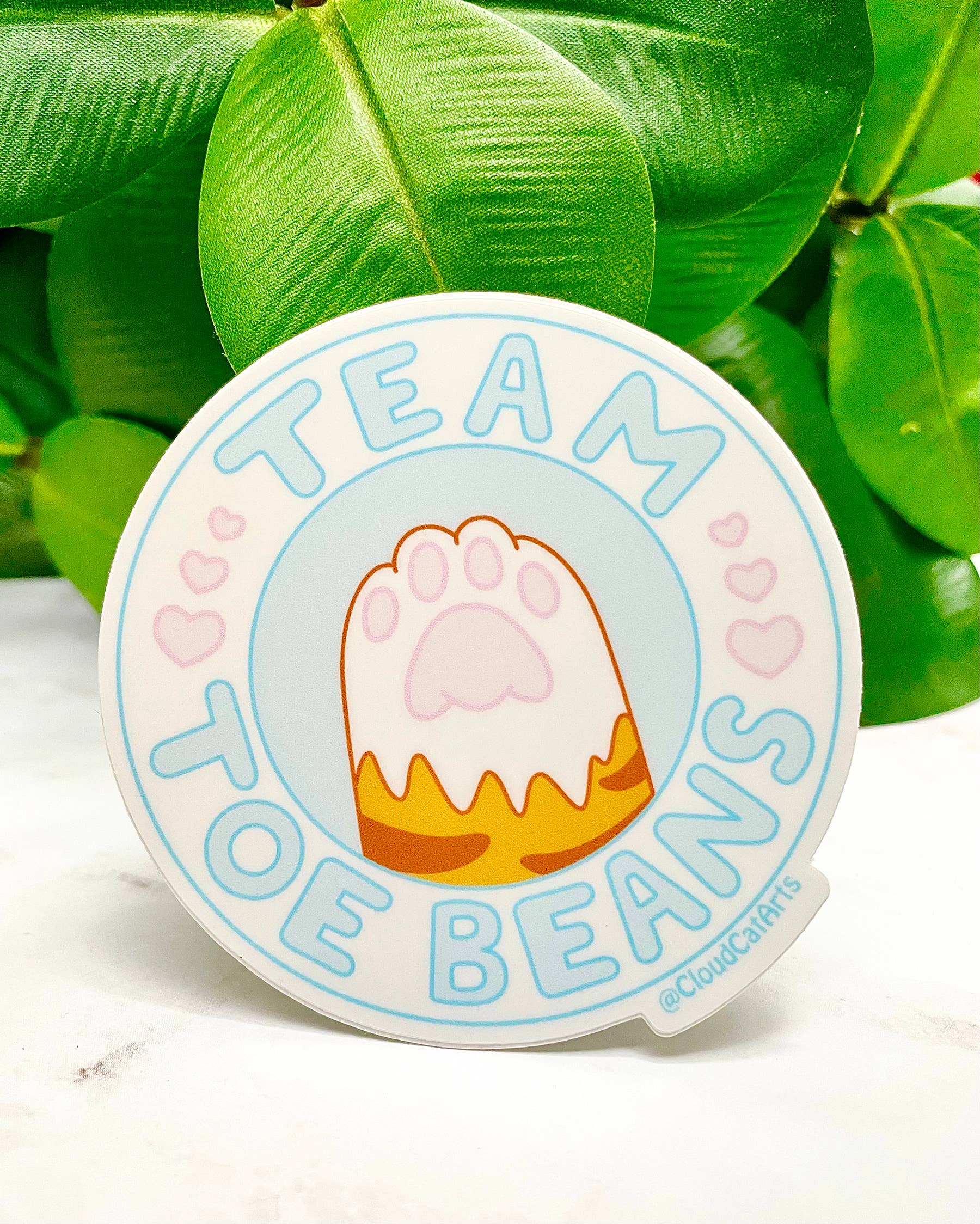 Cloud Cat Arts - Wholesale Sticker - Team Toe Beans - Cat Paw - Vinyl Sticker, weather resistant5