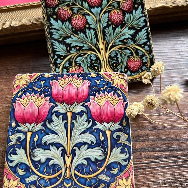 The Painted Lily - Wholesale Coasters - William Morris inspired stone coasters - case of 43