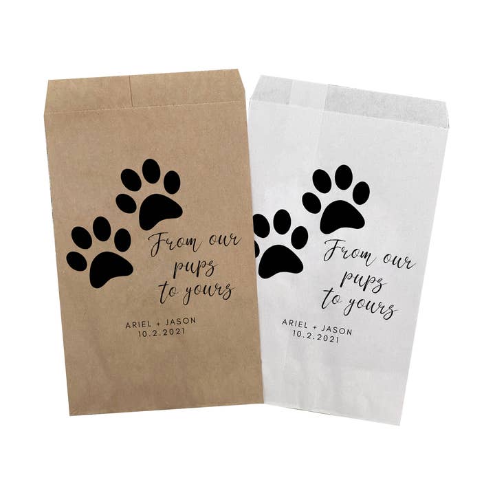 Fra vores hvalpe til din Treat Favor Tasker for engroshandel hos Love It Invitations