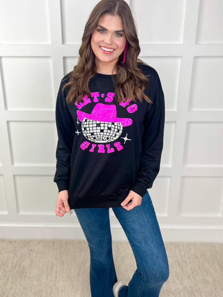 Let's Go Girls Sequin Patch-tröja för wholesale av Jess Lea