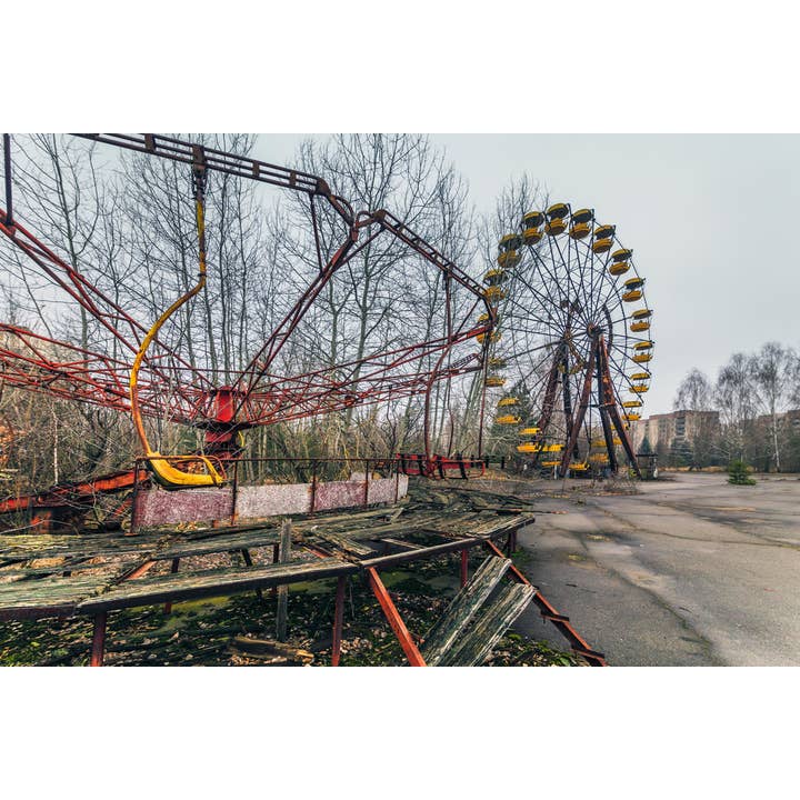 Abandoned Amusement Park Attraction Chernobyl Photo Photograph for wholesale by Gotham Gifts