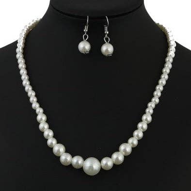 Glass Pearl Necklace Set for wholesale by Atlas Fashion