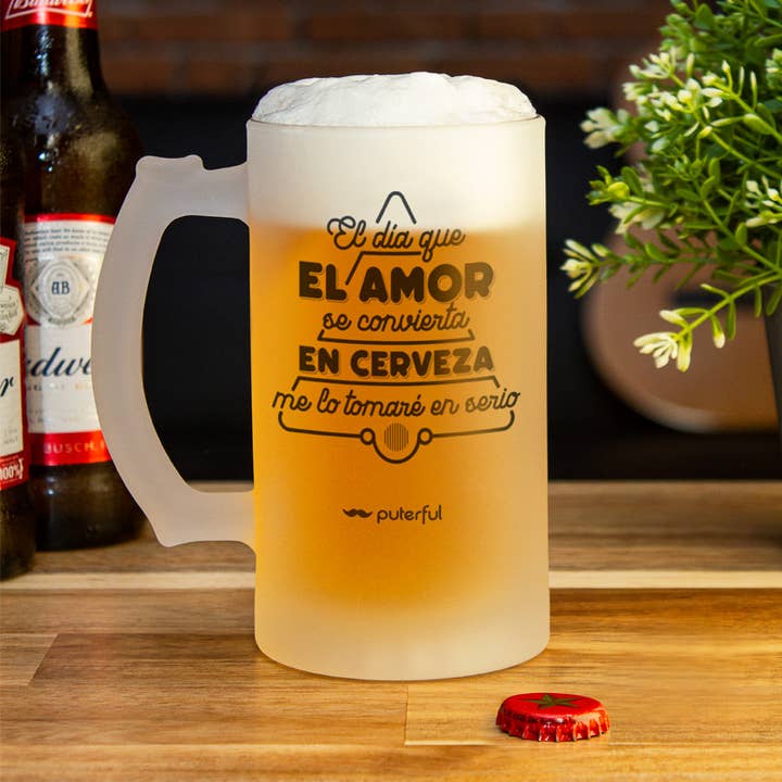 Puterful - Venta al por mayor Jarras de cerveza - Jarra Cerveza 500ml - El día que el amor