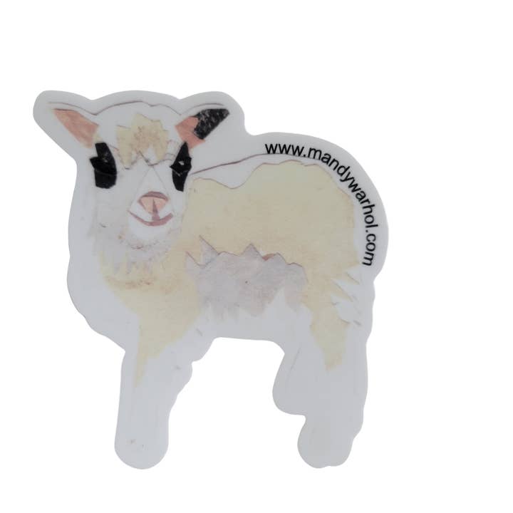 Shetland Baby Lamb Vinyl Sticker for wholesale by Mandy Warhol Fine Art