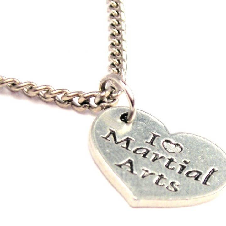 Collier à breloques « I Love Martial Arts » pour la vente par Chubby Chico Charms