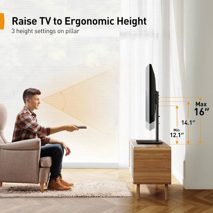 ShipItFurniture - Wholesale Console Table - Tabletop TV Stand, Universal TV Stand for 23–60 Inch LCD/LED/OLED Tvs, Height-Adjustable TV Stand with Tempered Glass Base & Cable Management, VESA 400X400Mm, PGTVS023