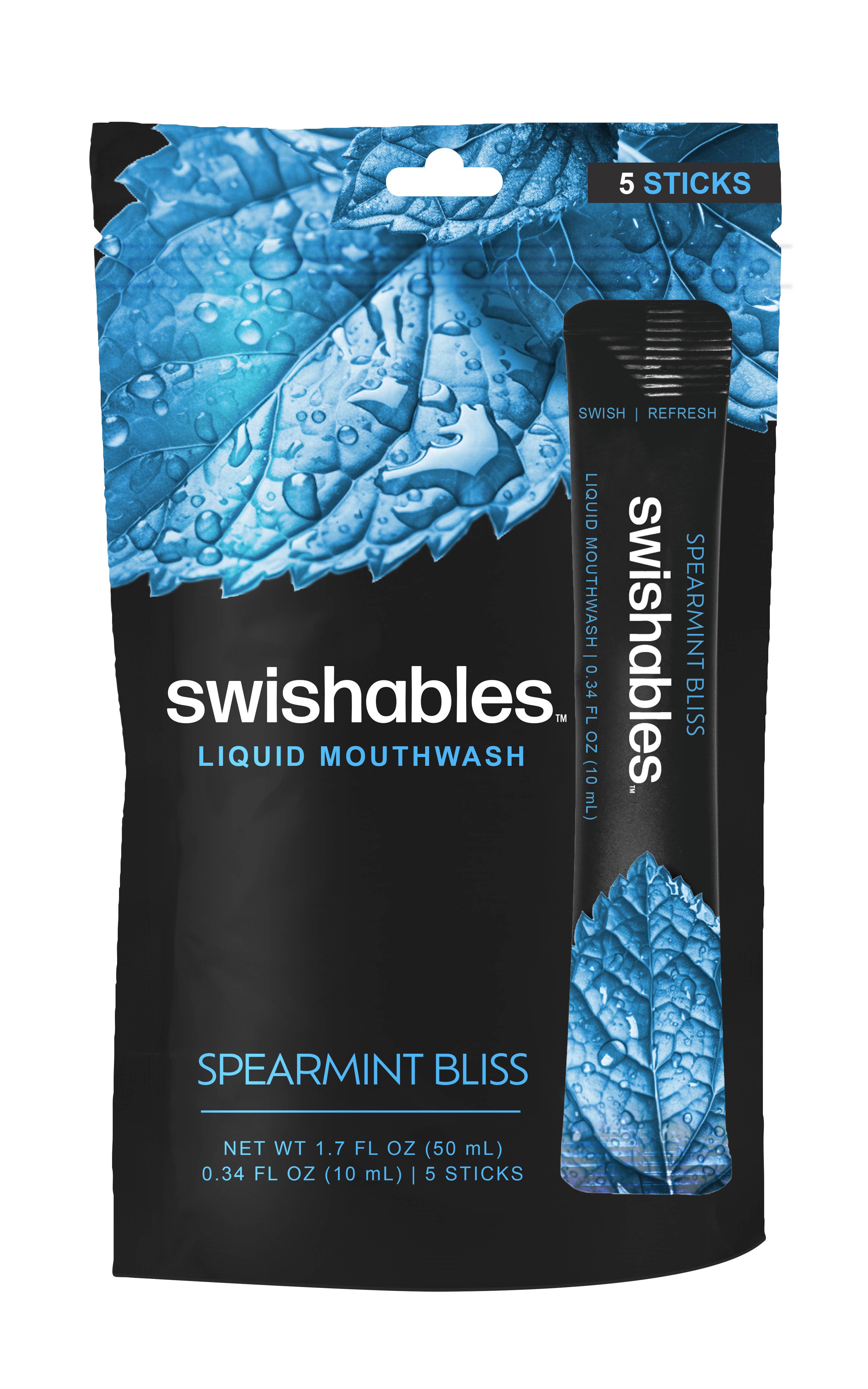 Stomacare - Wholesale Mouthwash - Swishables Mouthwash Spearmint Flavor 5 Pack