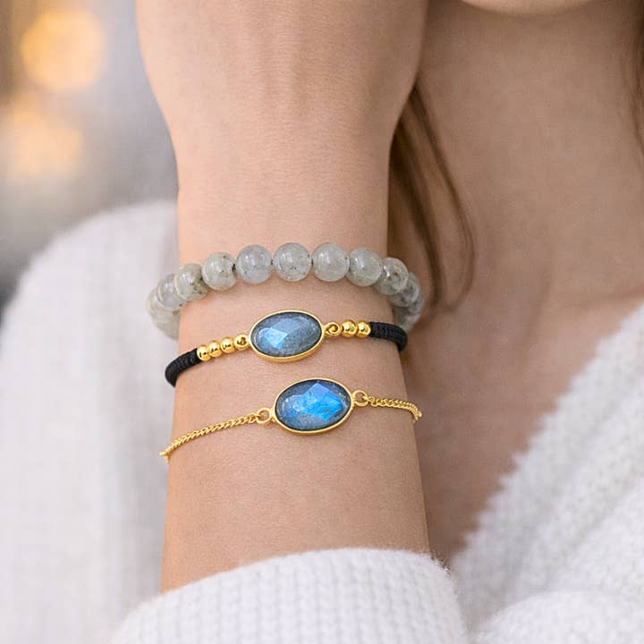 Pulseira de Labradorite - Proteção, Bem-Estar, Conforto por atacado de L'Atelier d'Eva