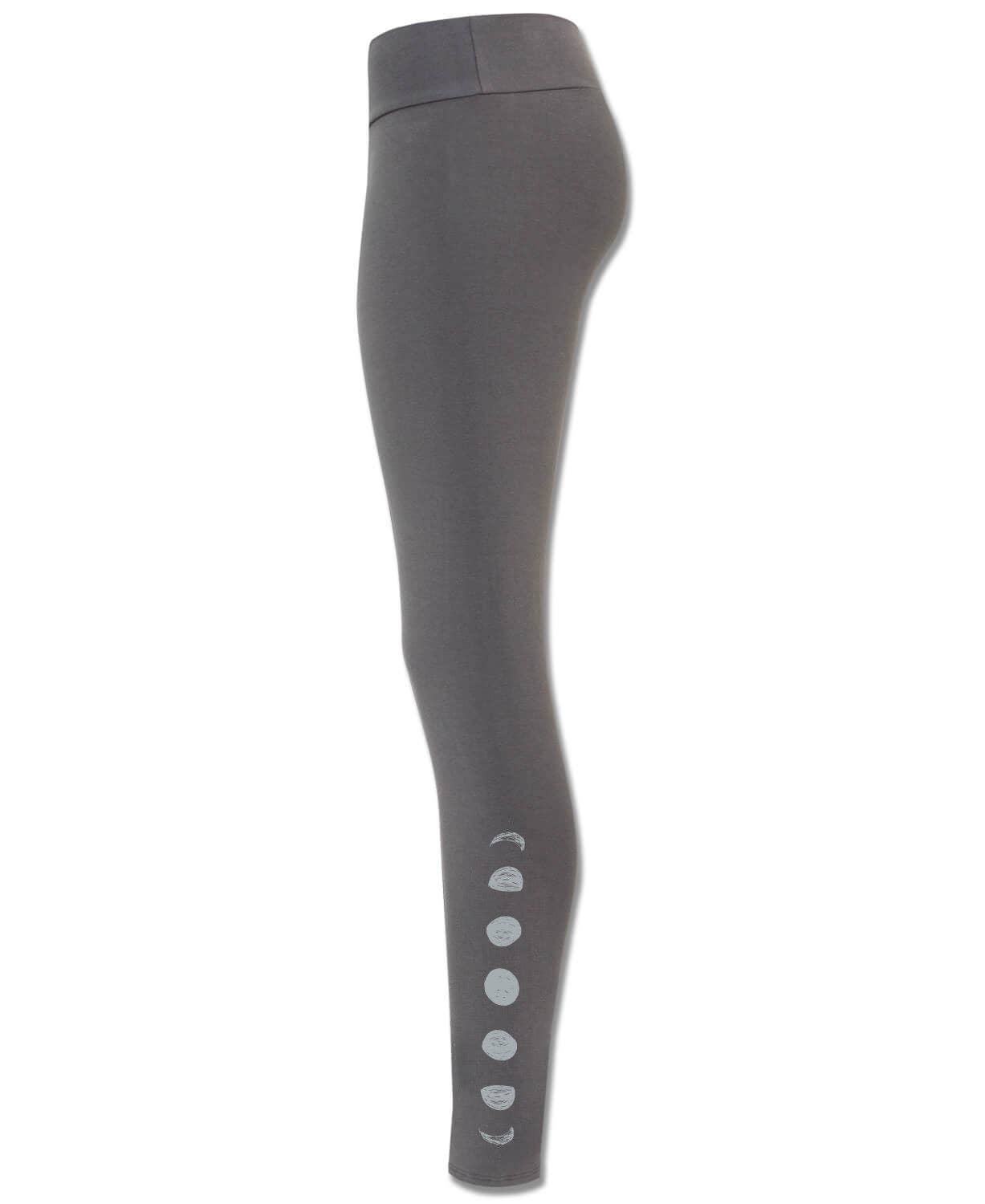 Soul Flower – Engroshandel Sports-/loungeleggings – til kvinder – Lunar Phases Leggings i økologisk bomuld - trækul1