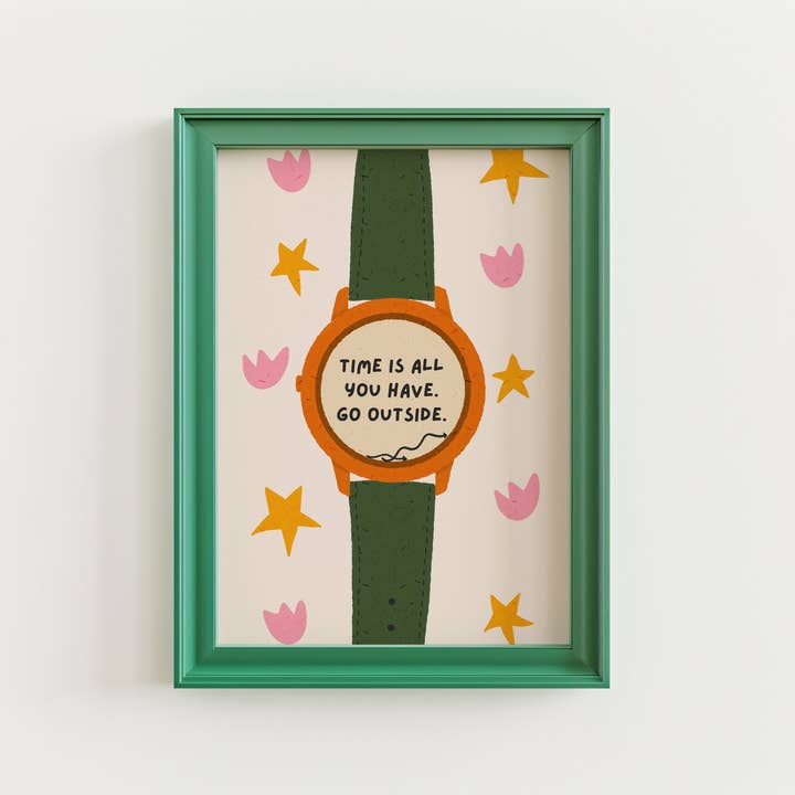 Pink Giraffe Print Co - Wholesale Art Print - Time is all you have, go outside print4