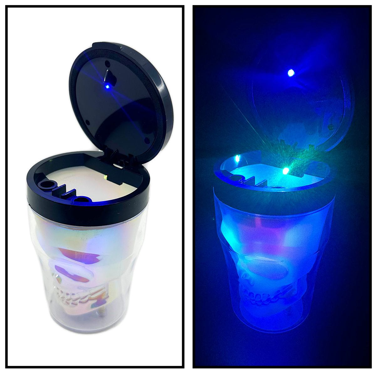 Novelty Brands - Wholesale Ashtray - Smokezilla Light Up Skull Butt Bucket Assortment - 6/Display2