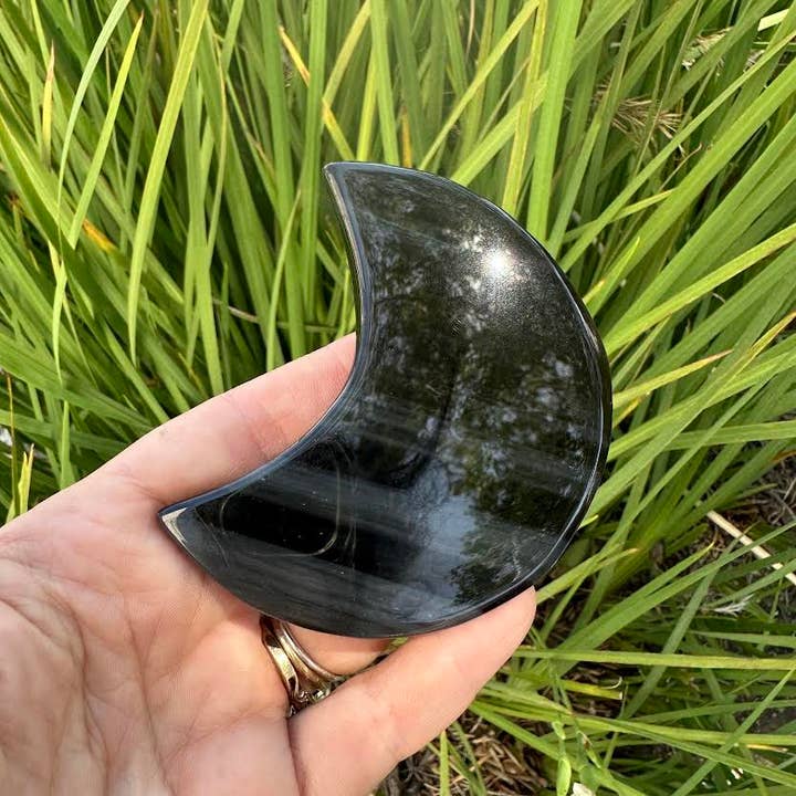 The Crystal Tabby - Wholesale Spiritual Stone/Crystal - Midnight Lace Obsidian Moon 3