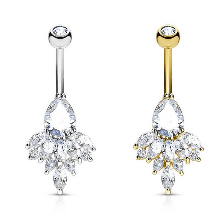 Awaken - Wholesale Belly Ring - PD-177 Crystal Banana Navel Piercing1