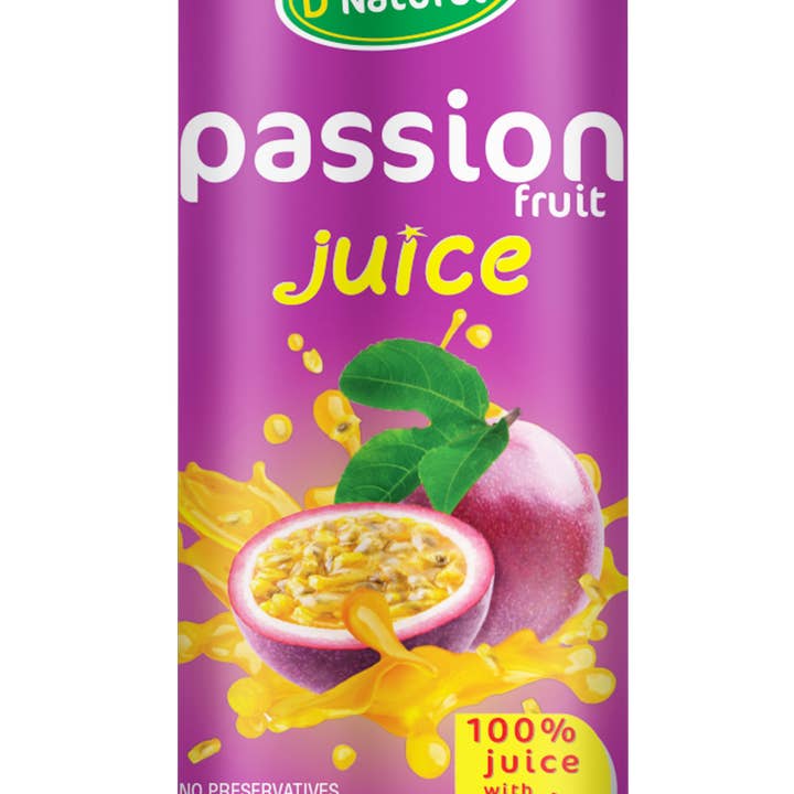Takari International, Inc. - Wholesale Fruit Juice - D'Natural- 100% Passion Fruit Juice W/ Pulp (12 Cans X 10.8 oz)1