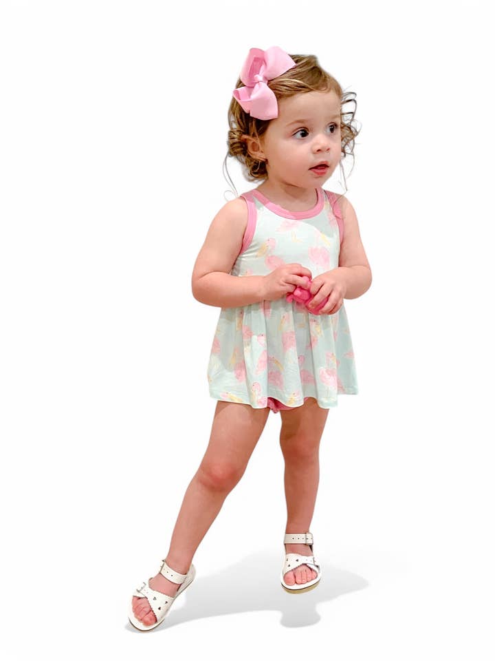 Rosa Pelikan Razorback Peplum-Set für den Großhandel von Sweet Bay Clothing